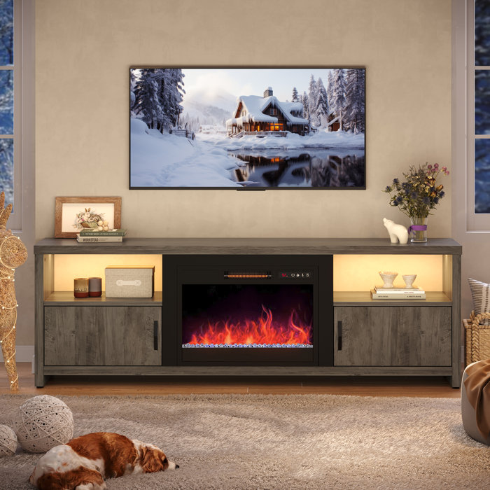 Ivy Bronx Jazper LED Fireplace TV Stand for TVs up to 75", 70 Media